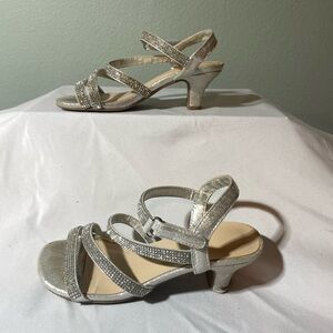 Elegant Silver Strappy Heels